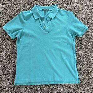 Lauren Ralph Lauren M Polo Shirt Medium Turquoise Stretch Cotton Pique Classic